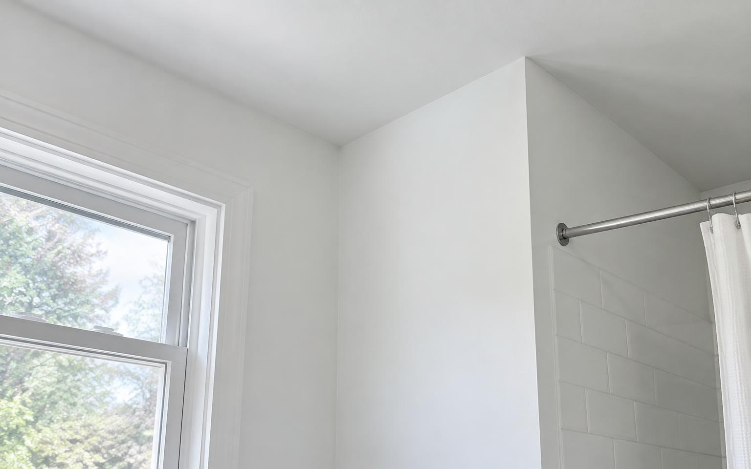 Bathroom ceiling corner — after